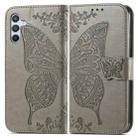 For Samsung Galaxy A26 Butterfly Love Flower Embossed Leather Phone Case(Gray) - 2