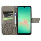 For Samsung Galaxy A26 Butterfly Love Flower Embossed Leather Phone Case(Gray) - 3