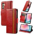 For Samsung Galaxy S23 FE 5G CaseNeo Splicing Dual Magnetic Buckle Leather Phone Case(Red) - 1