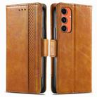 For Samsung Galaxy C55 CaseNeo Splicing Dual Magnetic Buckle Leather Phone Case(Khaki) - 1