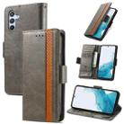 For Samsung Galaxy A36 5G CaseNeo Splicing Dual Magnetic Buckle Leather Phone Case(Gray) - 1