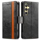 For Samsung Galaxy S25 5G CaseNeo Splicing Dual Magnetic Buckle Leather Phone Case(Black) - 2