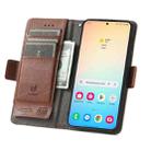 For Samsung Galaxy S25 5G CaseNeo Splicing Dual Magnetic Buckle Leather Phone Case(Brown) - 3