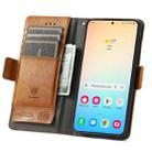 For Samsung Galaxy S25 5G CaseNeo Splicing Dual Magnetic Buckle Leather Phone Case(Khaki) - 3