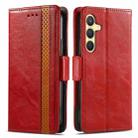 For Samsung Galaxy S25 5G CaseNeo Splicing Dual Magnetic Buckle Leather Phone Case(Red) - 2