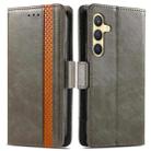 For Samsung Galaxy S25+ 5G CaseNeo Splicing Dual Magnetic Buckle Leather Phone Case(Gray) - 2