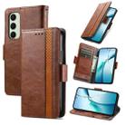 For Samsung Galaxy S24 FE 5G CaseNeo Splicing Dual Magnetic Buckle Leather Phone Case(Brown) - 1