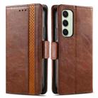 For Samsung Galaxy S24 FE 5G CaseNeo Splicing Dual Magnetic Buckle Leather Phone Case(Brown) - 2