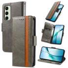For Samsung Galaxy S24 FE 5G CaseNeo Splicing Dual Magnetic Buckle Leather Phone Case(Gray) - 1
