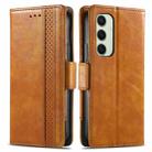 For Samsung Galaxy S24 FE 5G CaseNeo Splicing Dual Magnetic Buckle Leather Phone Case(Khaki) - 2