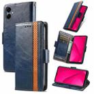 For Samsung Galaxy A06 4G CaseNeo Splicing Dual Magnetic Buckle Leather Phone Case(Blue) - 1