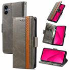 For Samsung Galaxy A06 4G CaseNeo Splicing Dual Magnetic Buckle Leather Phone Case(Gray) - 1