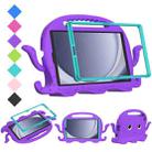 For Samsung Galaxy Tab A9 8.7 X110/X115 Octopus Style EVA Hybrid PC Shockproof Tablet Case with Strap(Purple) - 1