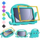 For Samsung Galaxy Tab A9 8.7 X110/X115 Octopus Style EVA Hybrid PC Shockproof Tablet Case with Strap(Glacial Green) - 1