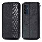 For Samsung Galaxy M55 Cubic Grid Pressed Magnetic Leather Phone Case(Black) - 2