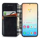 For Samsung Galaxy S25 5G Cubic Grid Pressed Magnetic Leather Phone Case(Black) - 3