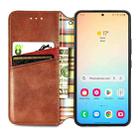 For Samsung Galaxy S25 5G Cubic Grid Pressed Magnetic Leather Phone Case(Brown) - 3