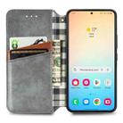 For Samsung Galaxy S25 5G Cubic Grid Pressed Magnetic Leather Phone Case(Gray) - 3