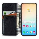 For Samsung Galaxy S25+ 5G Cubic Grid Pressed Magnetic Leather Phone Case(Black) - 3