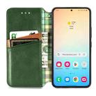 For Samsung Galaxy S25+ 5G Cubic Grid Pressed Magnetic Leather Phone Case(Green) - 3