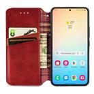 For Samsung Galaxy S25+ 5G Cubic Grid Pressed Magnetic Leather Phone Case(Red) - 3