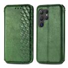 For Samsung Galaxy S25 Ultra 5G Cubic Grid Pressed Magnetic Leather Phone Case(Green) - 2