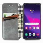 For Samsung Galaxy S25 Ultra 5G Cubic Grid Pressed Magnetic Leather Phone Case(Gray) - 3
