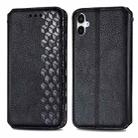 For Samsung Galaxy A25 5G Cubic Grid Pressed Magnetic Leather Phone Case(Black) - 2