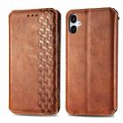 For Samsung Galaxy A25 5G Cubic Grid Pressed Magnetic Leather Phone Case(Brown) - 2