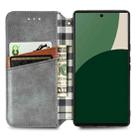 For Samsung Galaxy A25 5G Cubic Grid Pressed Magnetic Leather Phone Case(Gray) - 3