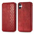 For Samsung Galaxy A25 5G Cubic Grid Pressed Magnetic Leather Phone Case(Red) - 2
