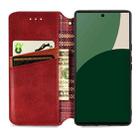 For Samsung Galaxy A25 5G Cubic Grid Pressed Magnetic Leather Phone Case(Red) - 3