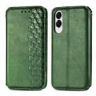 For Samsung Galaxy S25 Edge 5G Cubic Grid Pressed Magnetic Leather Phone Case(Green) - 2