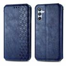 For Samsung Galaxy A26 5G Cubic Grid Pressed Magnetic Leather Phone Case(Blue) - 2