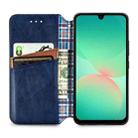For Samsung Galaxy A26 5G Cubic Grid Pressed Magnetic Leather Phone Case(Blue) - 3