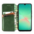 For Samsung Galaxy A26 5G Cubic Grid Pressed Magnetic Leather Phone Case(Green) - 3