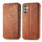 For Samsung Galaxy A26 5G Cubic Grid Pressed Magnetic Leather Phone Case(Brown) - 2