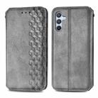 For Samsung Galaxy A26 5G Cubic Grid Pressed Magnetic Leather Phone Case(Gray) - 2