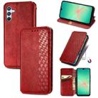 For Samsung Galaxy A26 5G Cubic Grid Pressed Magnetic Leather Phone Case(Red) - 1