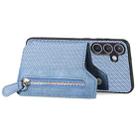 For Samsung Galaxy S24+ 5G Carbon Fiber Horizontal Flip Zipper Wallet Phone Case(Blue) - 2