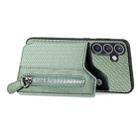 For Samsung Galaxy S24+ 5G Carbon Fiber Horizontal Flip Zipper Wallet Phone Case(Green) - 2