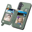 For Samsung Galaxy S24+ 5G Carbon Fiber Horizontal Flip Zipper Wallet Phone Case(Green) - 3