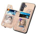 For Samsung Galaxy S24+ 5G Carbon Fiber Horizontal Flip Zipper Wallet Phone Case(Khaki) - 3