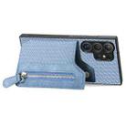 For Samsung Galaxy S24 Ultra 5G Carbon Fiber Horizontal Flip Zipper Wallet Phone Case(Blue) - 2