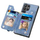 For Samsung Galaxy S24 Ultra 5G Carbon Fiber Horizontal Flip Zipper Wallet Phone Case(Blue) - 3