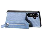 For Samsung Galaxy S23 FE 5G Carbon Fiber Horizontal Flip Zipper Wallet Phone Case(Blue) - 2