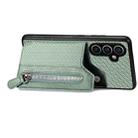 For Samsung Galaxy S23 FE 5G Carbon Fiber Horizontal Flip Zipper Wallet Phone Case(Green) - 2