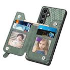 For Samsung Galaxy S23 FE 5G Carbon Fiber Horizontal Flip Zipper Wallet Phone Case(Green) - 3