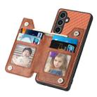 For Samsung Galaxy S23 FE 5G Carbon Fiber Horizontal Flip Zipper Wallet Phone Case(Brown) - 3
