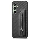 For Samsung Galaxy A36 Carbon Fiber Horizontal Flip Zipper Wallet Phone Case(Black) - 2
